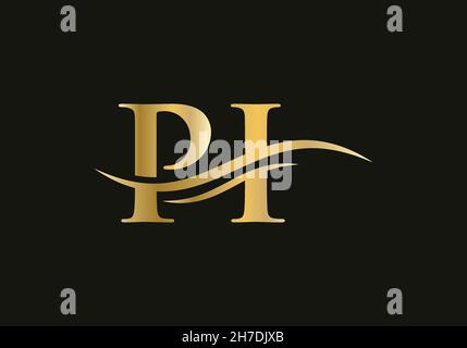 Logo PI de la lettre initiale liée.Motif moderne avec logo PI et moderne tendance Illustration de Vecteur