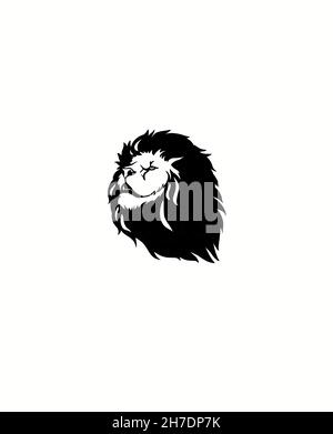 La face d'un Lion dans le profil. Banque D'Images