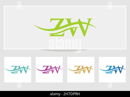 Logo lettre ZW.Modèle de vecteur de conception de logo d'entreprise de lettre ZW initial Illustration de Vecteur