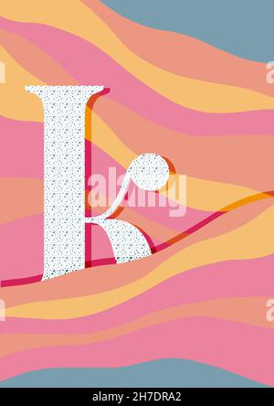 Motif de lettrage.Une lettre derrière les couches de montagnes. Banque D'Images