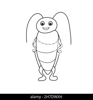 Page de coloriage simple.Scarabée.Page de coloriage de l'illustration vectorielle en blanc Illustration de Vecteur