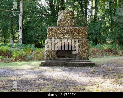 La cheminée portugaise est le mémorial de la première Guerre mondiale à une unité de l'armée portugaise qui a aidé la main-d'œuvre locale affaiblie à produire du bois f Banque D'Images