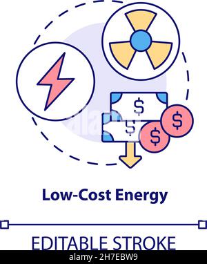 Icône de concept d'énergie à faible coût Illustration de Vecteur