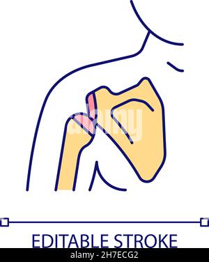 Icône de couleur RVB de l'articulation de l'épaule Illustration de Vecteur