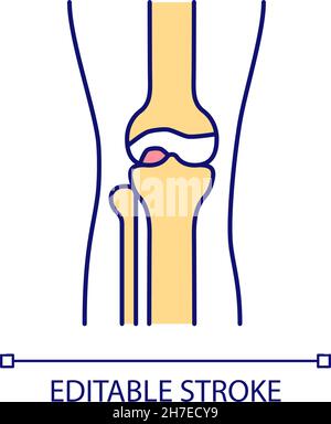 Icône de couleur RVB os et articulations des jambes Illustration de Vecteur