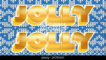 Image de texte Jolly en répétition à noël sur fond bleu Banque D'Images