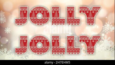 Image de texte Jolly en répétition à noël sur fond blanc Banque D'Images