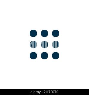 Icône de grille de cercle dans le style déplié.Illustration vectorielle de stock isolée Illustration de Vecteur