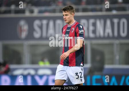 Renato Dall'Stade Ara, Bologne, Italie, 21 novembre 2021,Portrait Mattias Svanberg de Bologne pendant le FC de Bologne contre le FC de Venise - football italien Banque D'Images