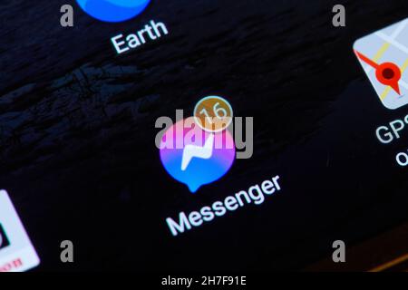 Notifications de messages non lus sur Facebook Messenger Banque D'Images