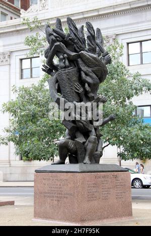 Monument à la Horwitz-Wasserman Hoholocauste Memorial Plaza, Philadelphie, PA, États-Unis Banque D'Images