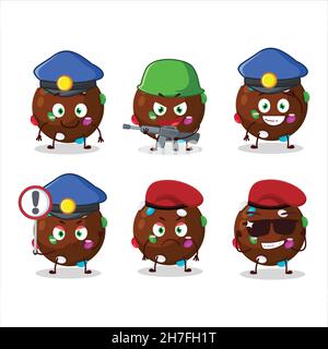 Un policier dévoué de style mascotte de chocolat.Illustration vectorielle Illustration de Vecteur