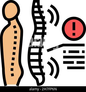 spondylarthropathies problèmes de santé couleur icône illustration vectorielle Illustration de Vecteur