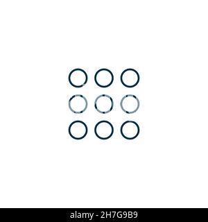 Icône de grille de cercle dans le style déplié.Illustration vectorielle de stock isolée Illustration de Vecteur