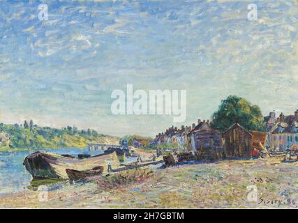 Alfred Sisley - les rives du Loing à Saint-Mammes - 1885 Banque D'Images