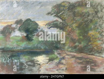 Camille Pissarro - l'Étang de Montfoucault - 1874-75 Photo Stock