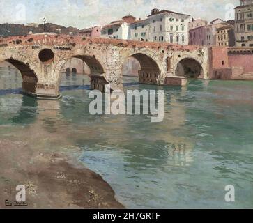 Frits Thaulow - Ponte Pietra - Vérone Banque D'Images