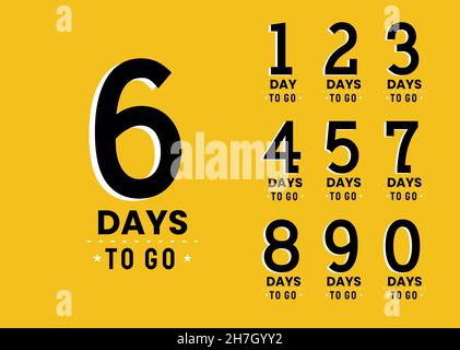 Nombre de jours à parcourir.Kit de minuterie pour autocollants et bannières. Illustration de Vecteur