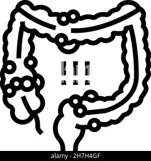 illustration du vecteur de l'icône de la ligne de la maladie de crohns Illustration de Vecteur