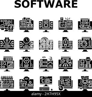 Les icônes de développement de programme logiciel définissent le vecteur Illustration de Vecteur