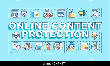 Bannière de concepts de mot de protection de contenu en ligne Illustration de Vecteur