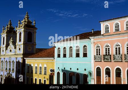 BRÉSIL, ETAT DE BAHIA, SALVADOR DE BAHIA, QUARTIER HISTORIQUE DE PELOURINHO, PATRIMOINE MONDIAL DE L'UNESCO Banque D'Images