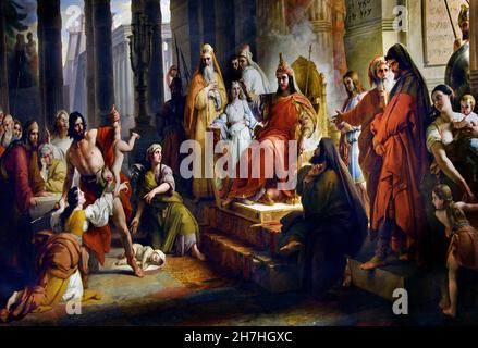 Arrêt de Solomon post 1836 - avant le 1843 Podesti Francesco, 1800/ 1895 Torino Palazzo Reale - Palais Royal de Turin, Italien, Italie Banque D'Images