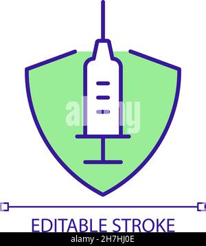 Vaccin offrant une protection puissante icône de couleur RVB Illustration de Vecteur