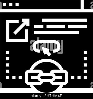 liens de l'illustration du vecteur d'icône de glyphe du site d'autorité Illustration de Vecteur