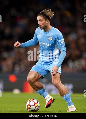 Photo du dossier datée du 03-11-2021 de Jack Grealish de Manchester City.Manchester City va vérifier la signature des records Jack Grealish avant le clash du groupe de la Ligue des Champions A mercredi avec Paris St Germain.Date de publication : le mardi 23 novembre 2021. Banque D'Images