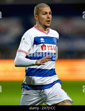 Photo du dossier datée du 21-11-2020, des dykes Lyndon des Queens Park Rangers lors du match du championnat Sky Bet à Loftus Road, Londres.Le buteur de QPR Lyndon dykes reste douteux pour le match à domicile contre Huddersfield.Date de publication : le mardi 23 novembre 2021. Banque D'Images