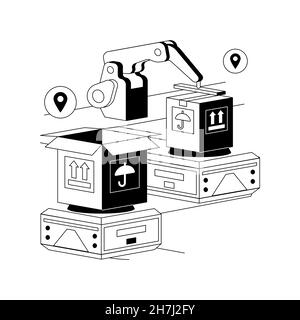 Illustration d'un vecteur de concept abstrait de robotisation d'entrepôt. Illustration de Vecteur