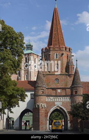 Kreuztor, partie des fortifications de la ville d'Ingolstadt, Bavière, Allemagne Banque D'Images