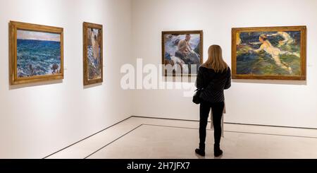 Tableaux de l'artiste espagnol Joaquin Sorolla, 1863 - 1923.Présenté dans l'exposition Sorolla à Javea dans le Museo Carmen Thyssen, Malaga, Malaga Pro Banque D'Images