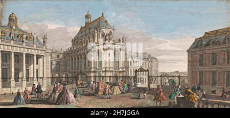 Anoniem - Gezicht op de kapel van het Paleis van Versailles (v.1700-1799) Banque D'Images