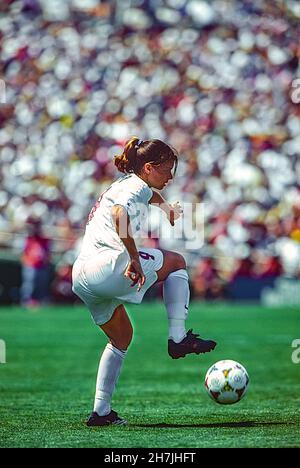Mia Hamm (États-Unis) participant à la finale de football de la coupe du monde des femmes de la FIFA 1999 Banque D'Images