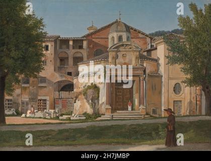 Christoffer Wilhelm Eckersberg (1783-1853) - Une section de la via Sacra, Rome (l'église des Saints Cosmas et Damian) (v.1815) Banque D'Images