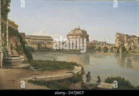 Christoffer Wilhelm Eckersberg (1783-1853) - Vue sur le Tibre de Trastevere vers Castel S. Angelo (1815) Banque D'Images