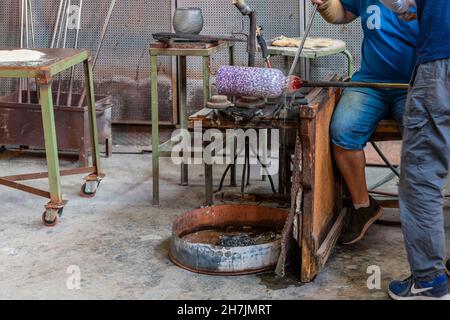 Murano.Glassworks entre l'art et le lagon. Banque D'Images