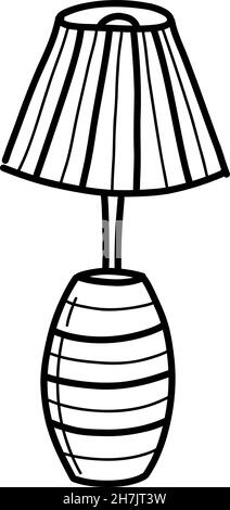 Schéma de la lampe de table.Lampadaire.illustration vectorielle de style caniche dessinée à la main Illustration de Vecteur