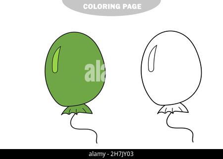 Page de coloriage simple.Bulle dessin simple contour pour l'illustration de vecteur de livre de coloriage.Version couleur et noir et blanc Illustration de Vecteur