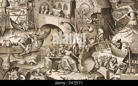 PIETER van der HEYDEN (c 1530-1572) l'envie du graveur flamand d'après une peinture de Pieter Bruegel l'ancien Banque D'Images