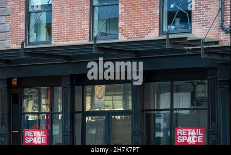 Espace de vente à louer dans South Street Seaport district Manhattan NYC Banque D'Images