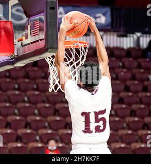 Uncasville, Connecticut, États-Unis.23 novembre 2021.Novembre 23.2021: Jordan Peebles dunks as vu défaites Winston Salem 59-55 dans le Chris Paul HBCU Tip Off, hébergé par le BHOF et présenté par Hotels.com à la Mohegan Sun Arena à Uncasville, Connecticut.DaN HearyEclipse SportswireCSM/Alamy Live News Banque D'Images