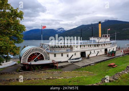 Kaslo (Colombie-Britannique), Canada - le 14 septembre 2021Le SS Moyie est un bateau à vapeur à aubes qui a travaillé sur le lac Kootenay, en Colombie-Britannique, vers Banque D'Images