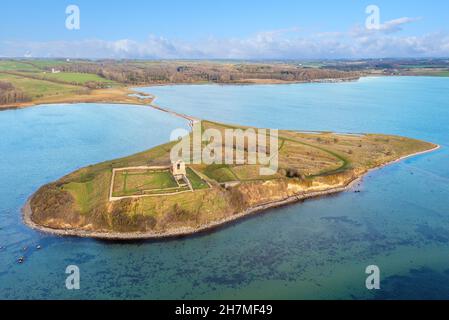 Jutland, Danemark - 20 novembre 2021 - le château de Kalø a été construit en 1313 et est situé dans l'est de Jutland, au Danemark, à 20 km de la ville d'Aarhus. Banque D'Images