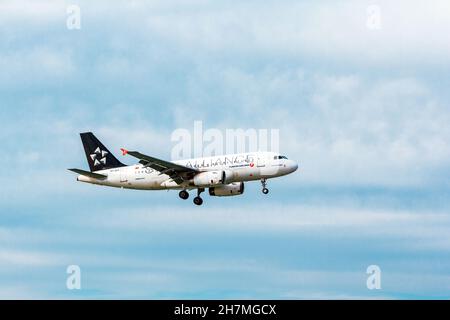 Batumi, Géorgie - 23 avril 2021.Airbus A319 des compagnies aériennes turques. Banque D'Images