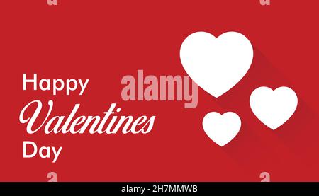 Affiche et carte typographiques Happy Valentines Day avec texte de calligraphie manuscrite, isolé sur fond rouge. Illustration vectorielle Illustration de Vecteur