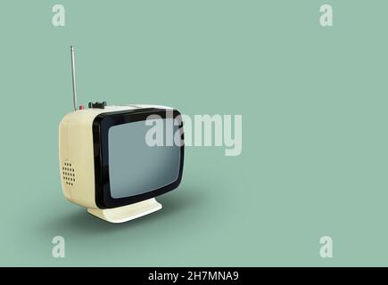 Télévision rétro isolée avec espace de copie Banque D'Images