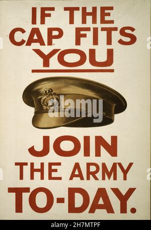 Si le chapeau vous convient, inscrivez-vous à l'armée de jours 1915 la propagande britannique s'enrôler Banque D'Images